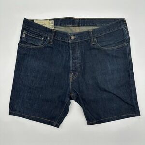 Abercrombie & Fitch Mens 36x32 Blue Denim Jean Shorts Baxter Low Rise Slim Boot